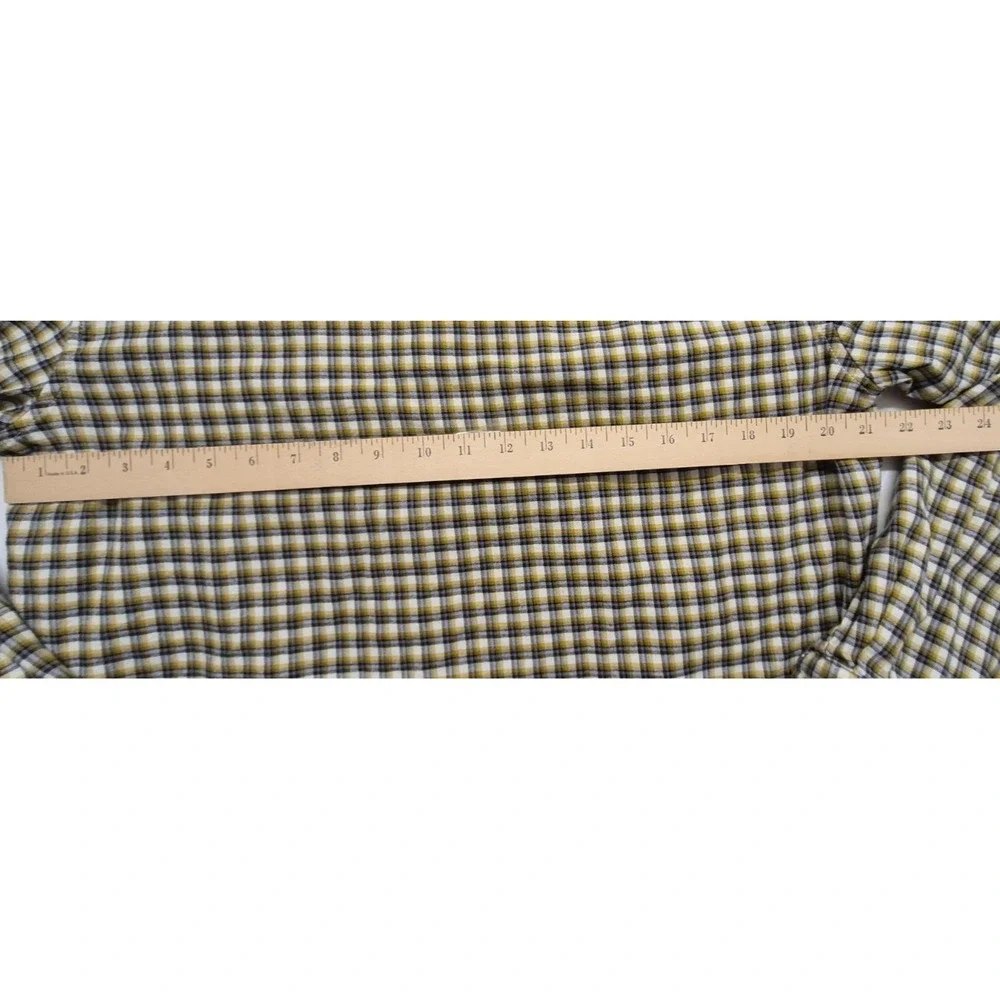 Banana Republic Untucked Fit men's brown plaid‎ LS button up shirt LG Cotton